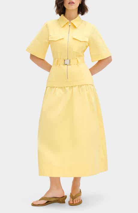 Pearl Short Sleeve Organic Cotton Midi Dress