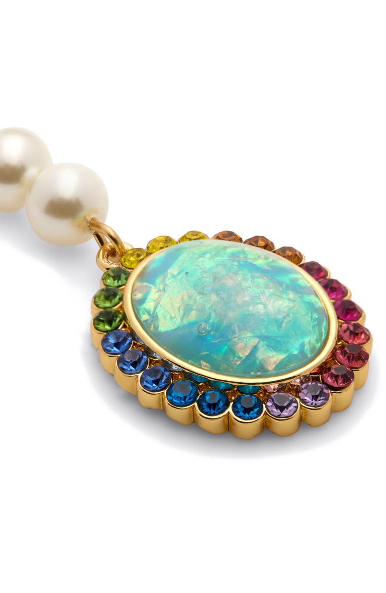 Kurt Geiger London Faux Pearl & Crystal Linear Drop Earrings, Alternate, color, Crystal Multi