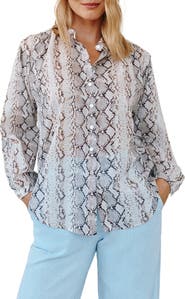 Bella Dahl Print Shirred Shirt