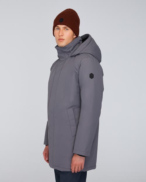 Quartz Co. Labrador | Hooded Down Winter Jacket In Steel Grey