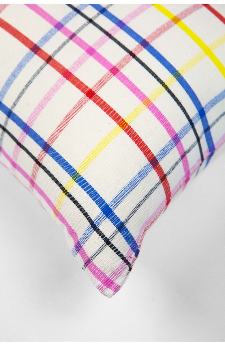 Archive New York Vera Plaid Handwoven Cotton Throw Pillow, Alternate, color, White
