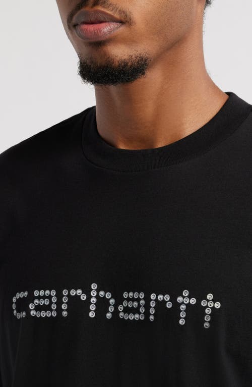 Carhartt Work In Progress Rivet Script Loose Fit Graphic T-shirt In Black