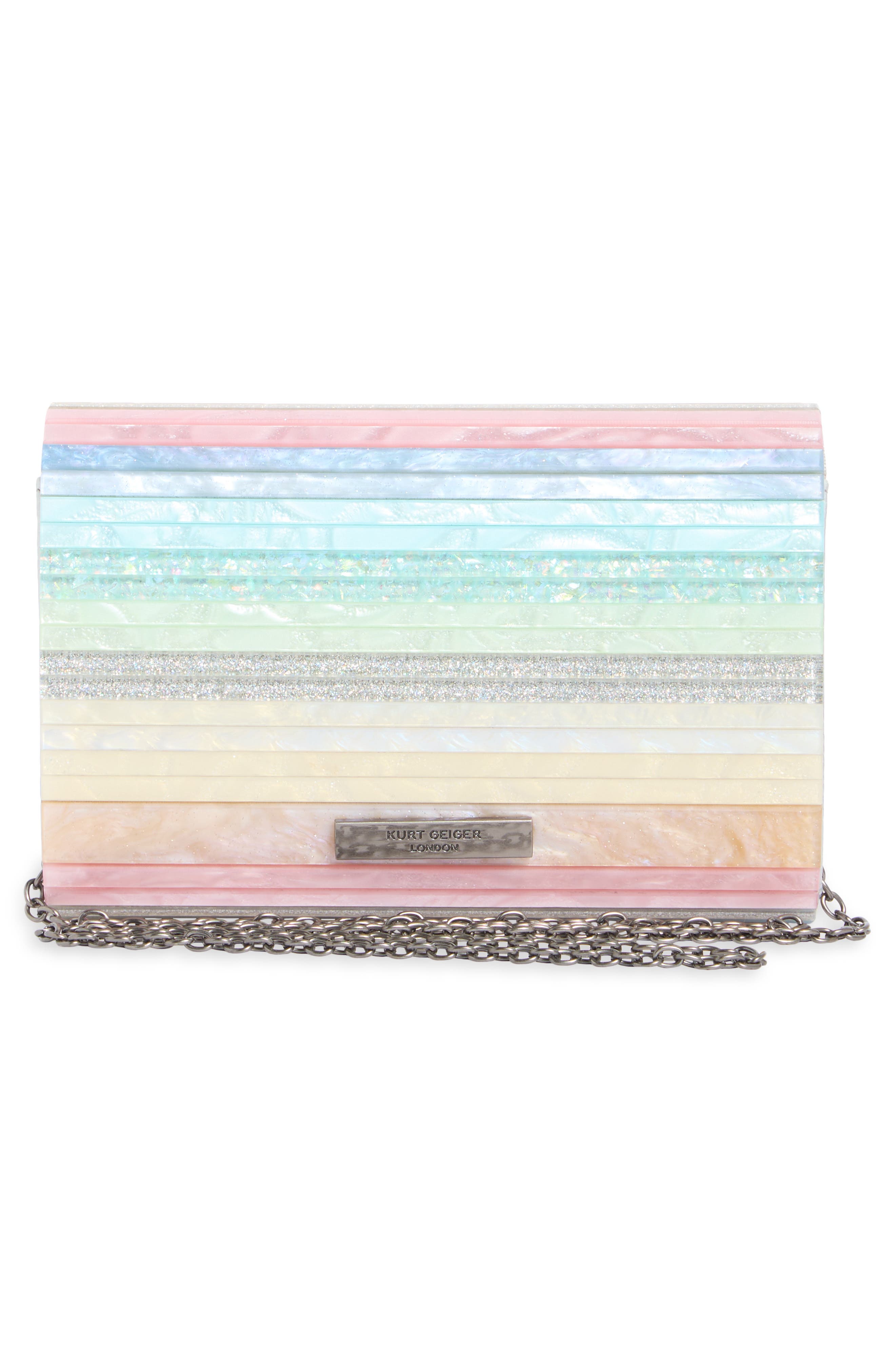 Kurt Geiger London Party Eagle Clutch, Alternate, color, Blue/ Pal.c