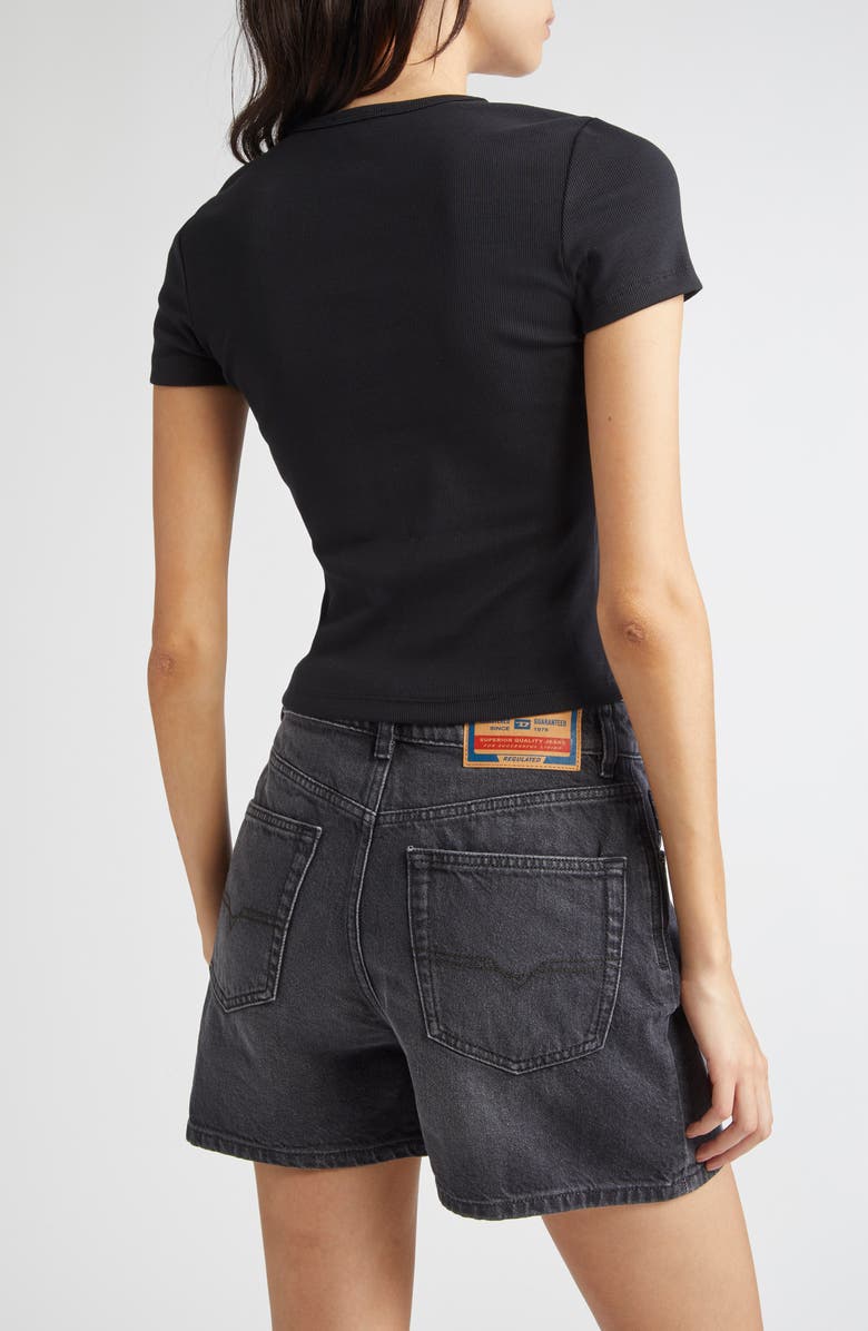 DIESEL<sup>®</sup> Oval D Embroidered Rib T-Shirt, Alternate, color, Deep/Black