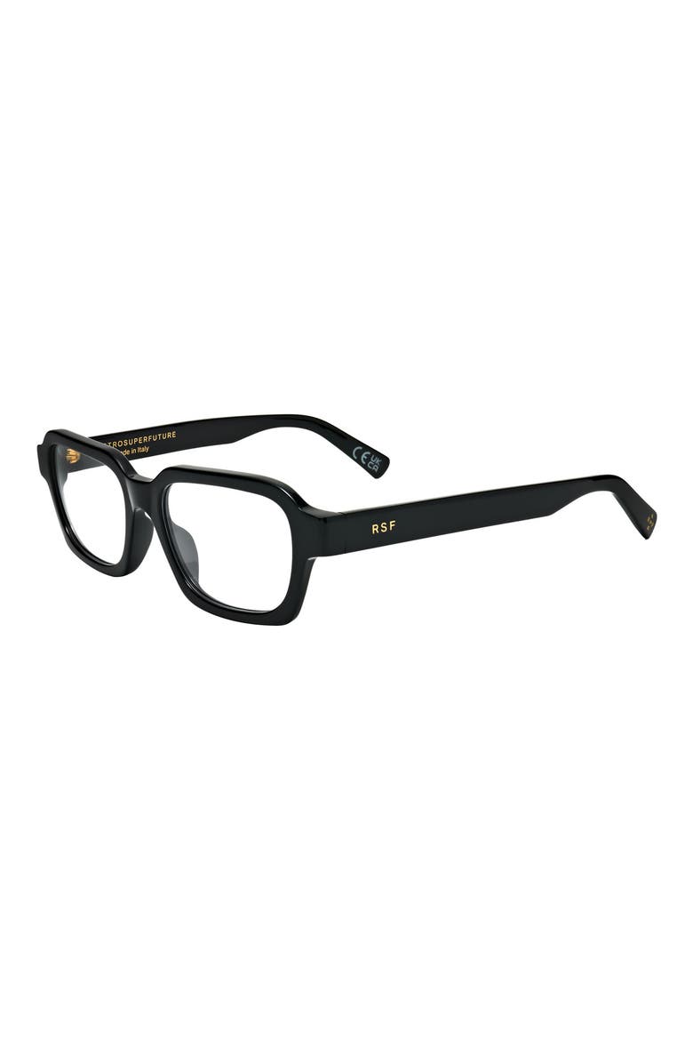 53mm Square Optical Glasses, Alternate, color, BLACK
