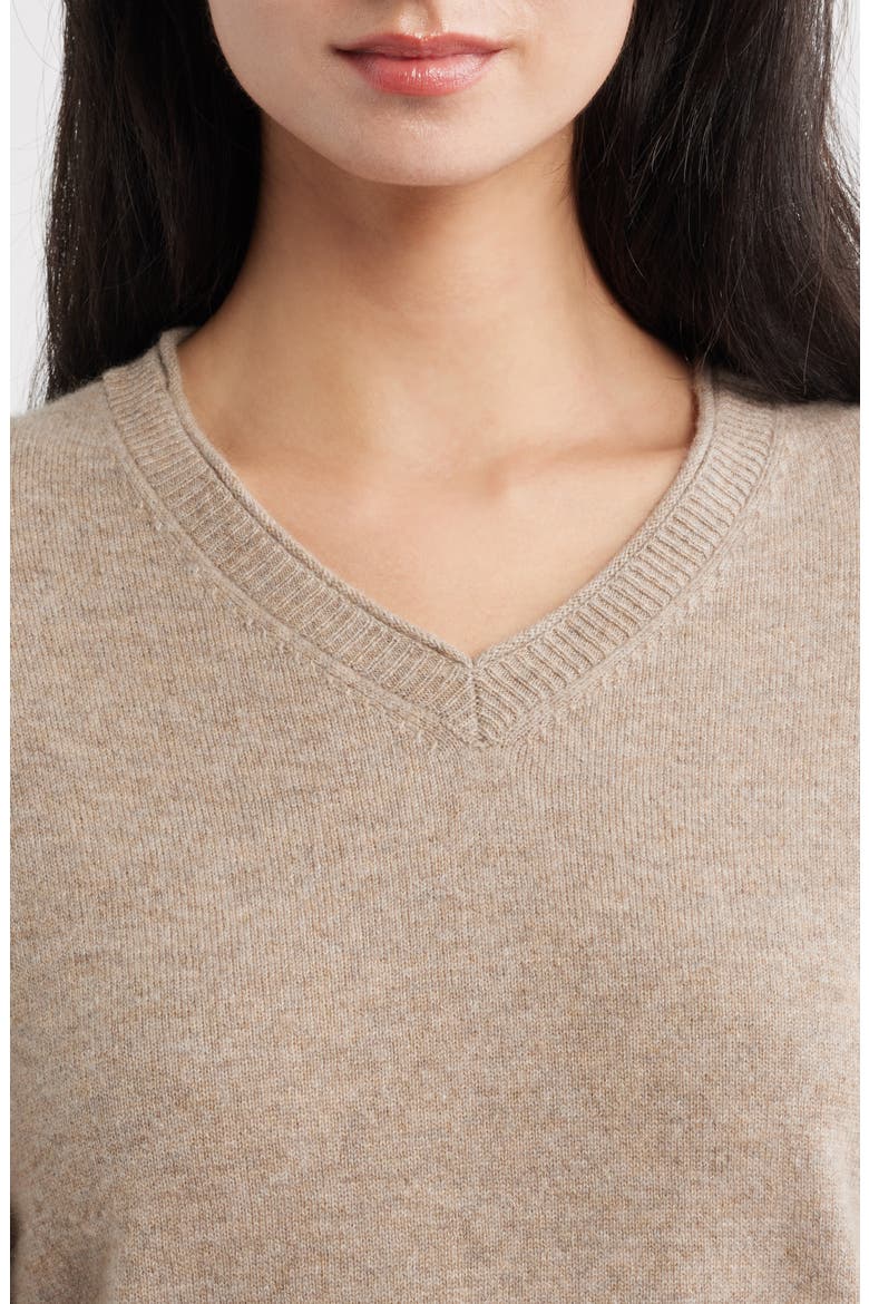 V-Neck Cashmere Top, Alternate, color, STONE