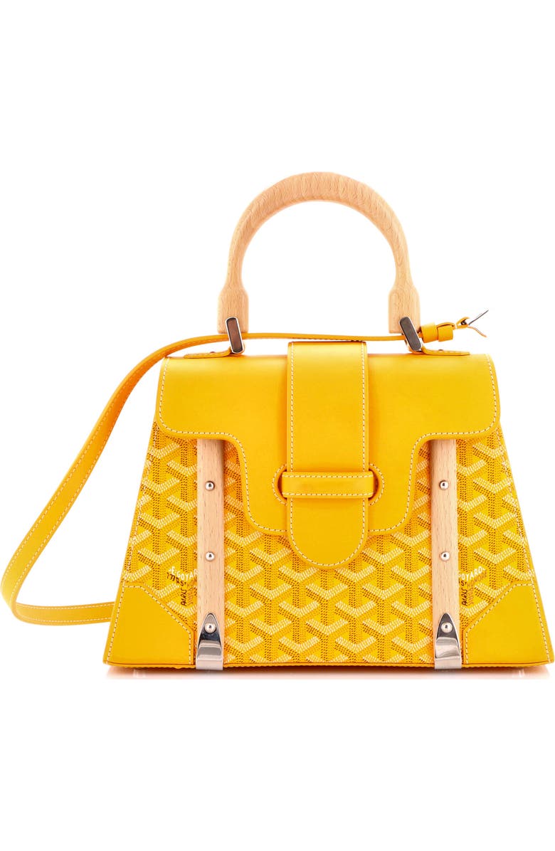 Pre-Owned Goyard Saigon Top Handle Bag Coated Canvas with Leather PM, Main, color, Yellow