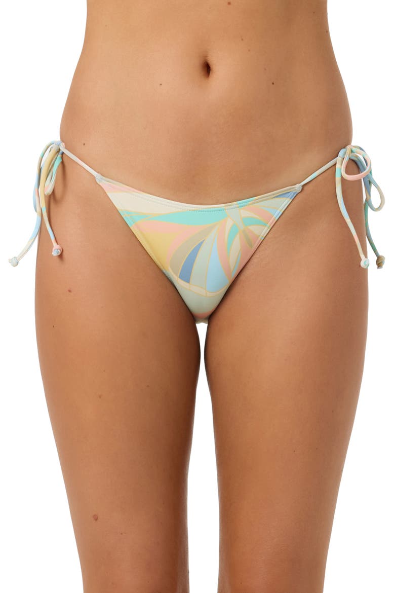 Butterfly Geo Maracas Side Tie Bikini Bottoms, Main, color, BLUE MULTI COLORED