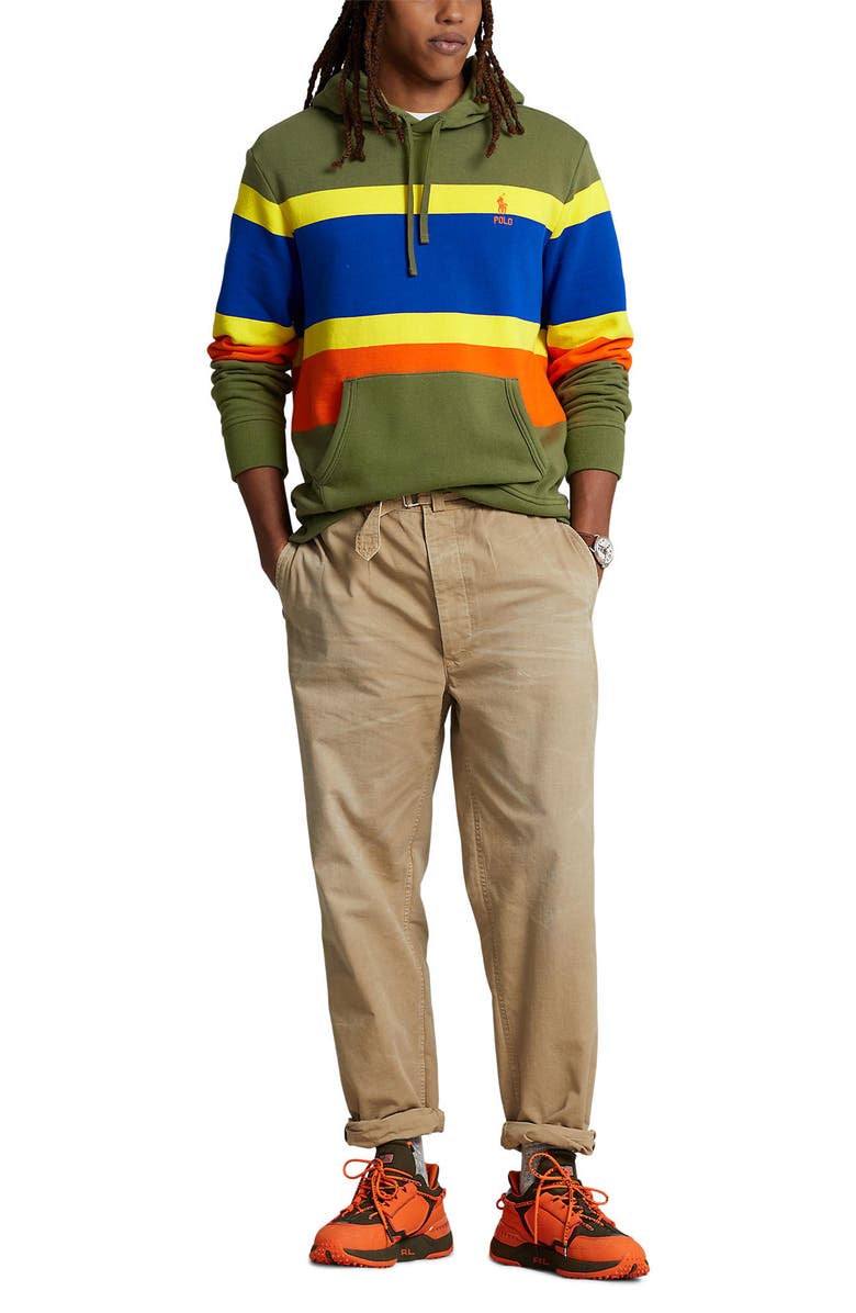 Polo Ralph Lauren Stripe Fleece Hoodie, Alternate, color, 