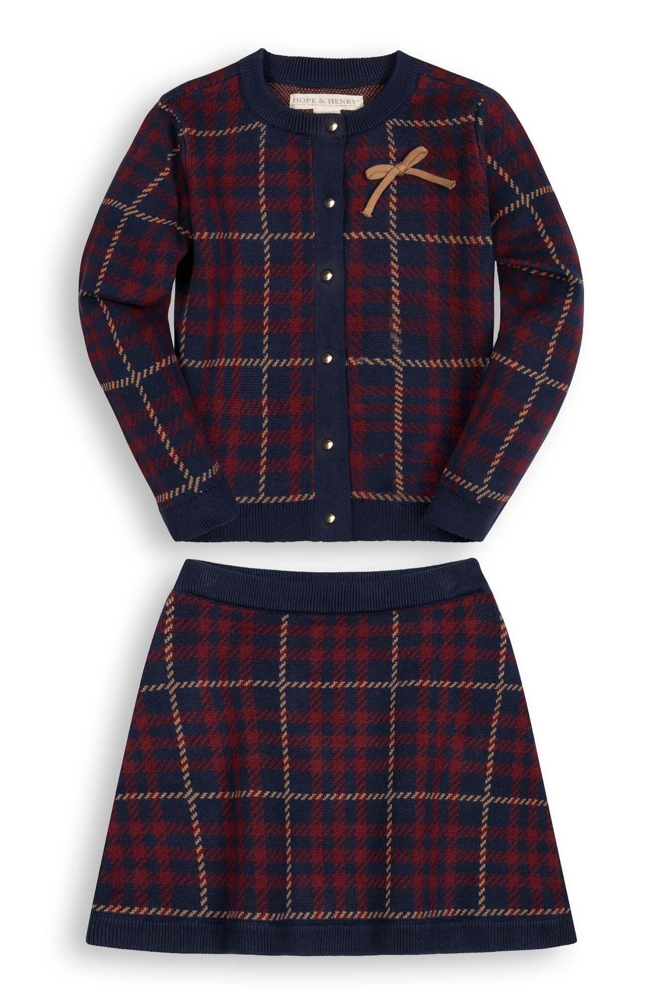 selected Navy Plaid Intarsia