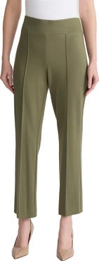 Jones New York Pintuck Pull-On Straight Leg Ankle Pants