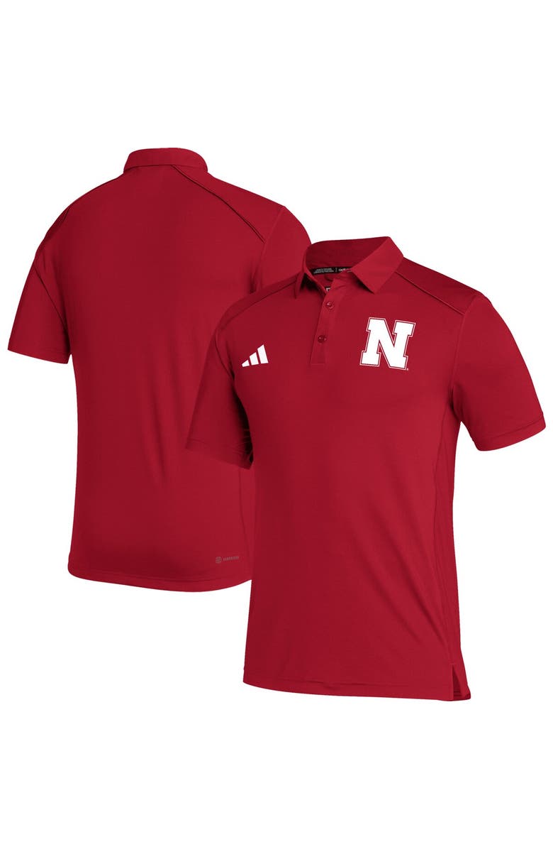 adidas Men's adidas Scarlet Nebraska Huskers Strategy AEROREADY Polo, Main, color,