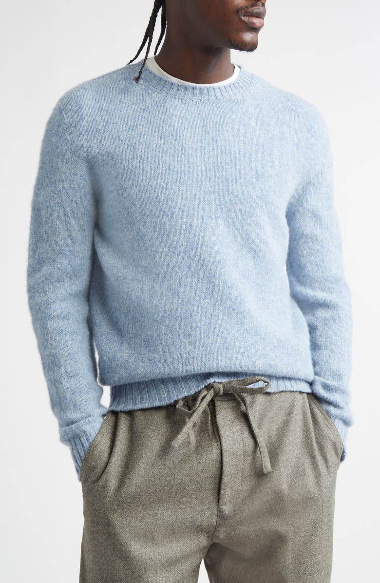 De Bonne Facture Shaggy Wool Sweater, Main, color, Sky Blue