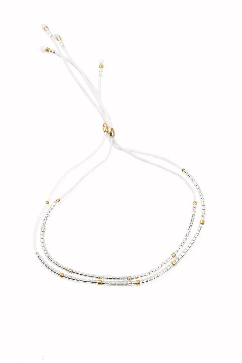 Beaded Friendship Bracelet, Main, color, Silver