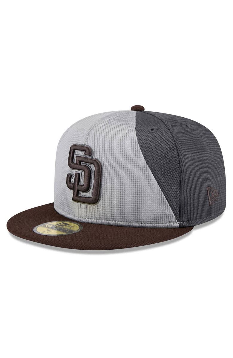 New Era Men's New Era  Gray/Brown San Diego Padres 2025 Batting Practice 59FIFTY Fitted Hat, Alternate, color, 