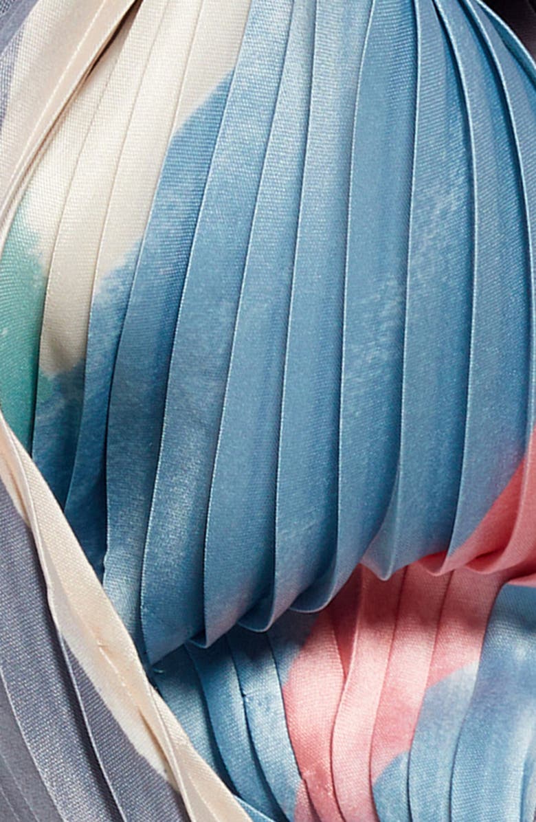 Echo Painterly Composition Pleated Diamond Scarf, Alternate, color, Pebble