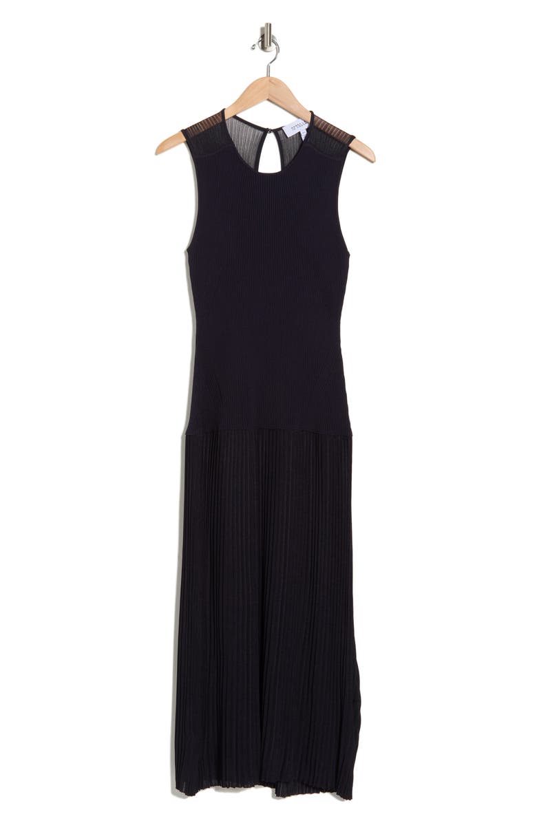 Derek Lam 10 Crosby Lecco Sleeveless Mixed Media Dress, Alternate, color, Night Sky