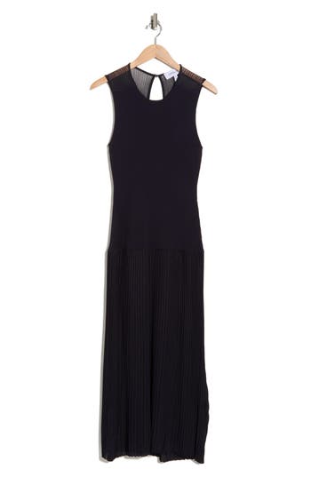 Derek Lam 10 Crosby Lecco Sleeveless Mixed Media Dress In Black