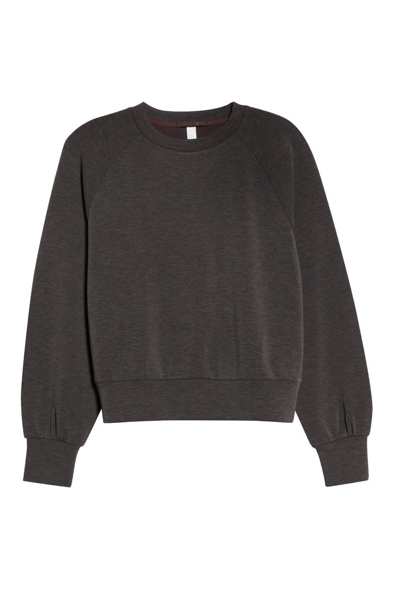 Soft Luxe Crewneck Top, Alternate, color, BROWN MOLE HEATHER