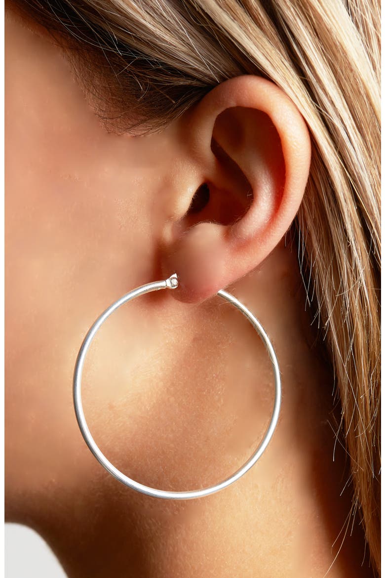 Essential Hoop Earrings, Alternate, color, SILVER