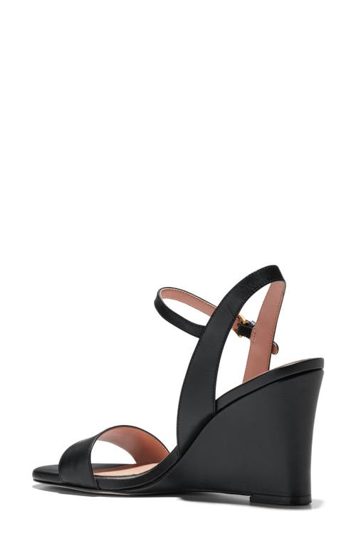 Cole Haan Josie Wedge Sandal In Black Leather