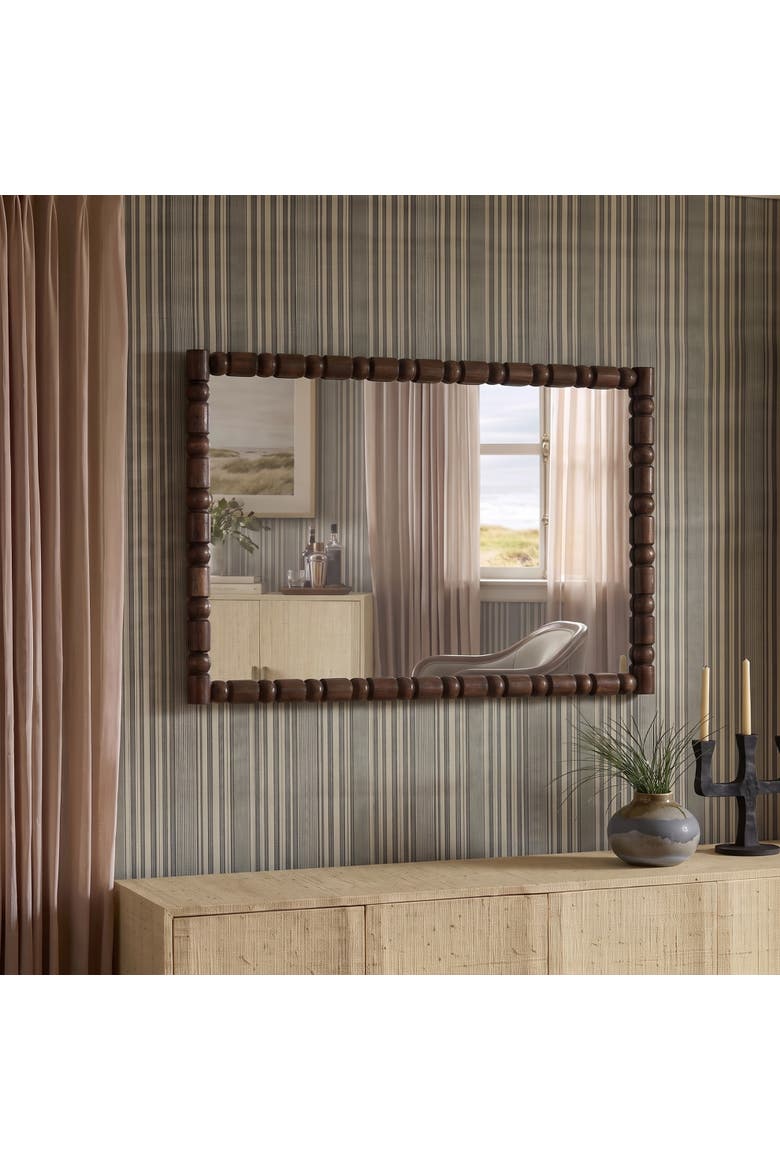 Sculptural Bobbin Frame Wall Mirror, Alternate, color, Dark Brown