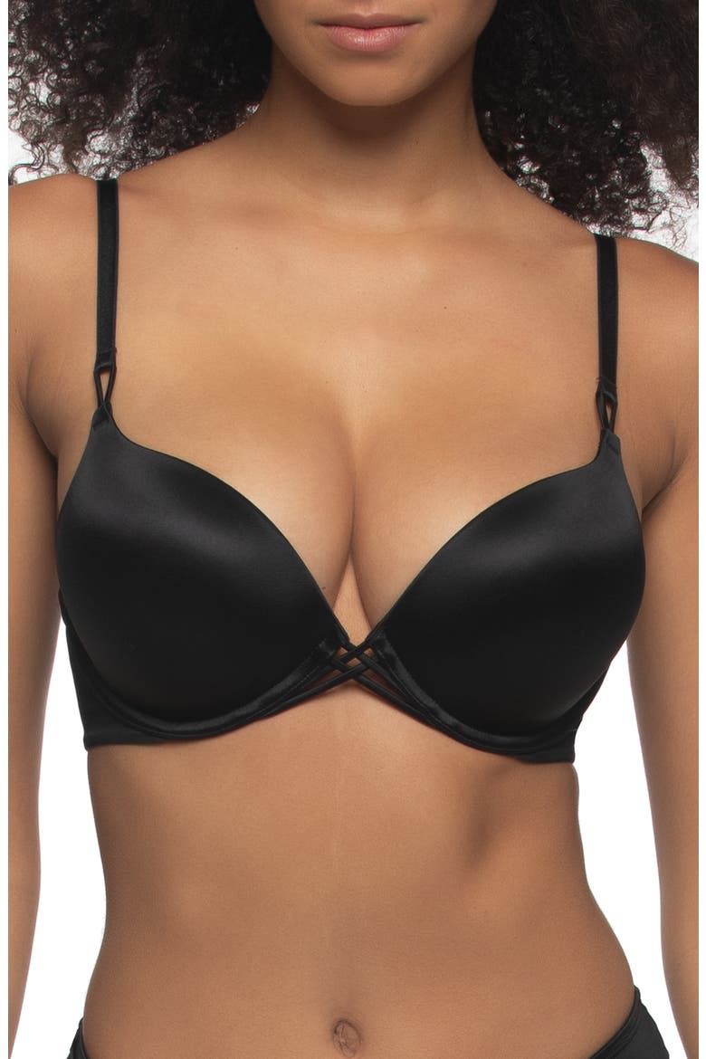 Luscious Underwire Push-Up Bra, Main, color, BLACK