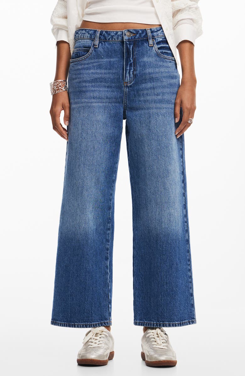 Desigual Beryl Wide Leg Jeans, Main, color, 
