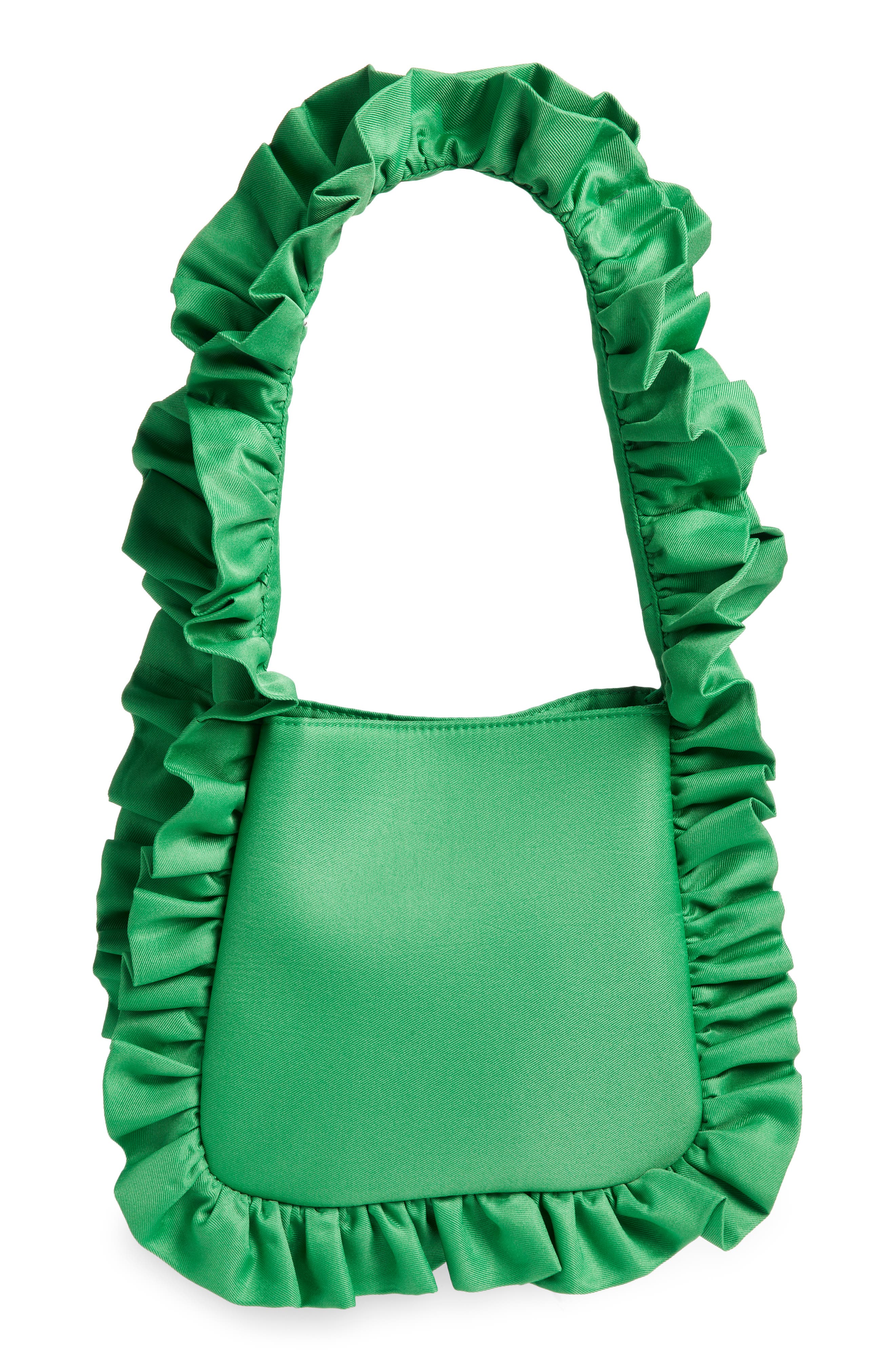 Baggy London Original Ruffle Twill Tote, Alternate, color, Jade Green