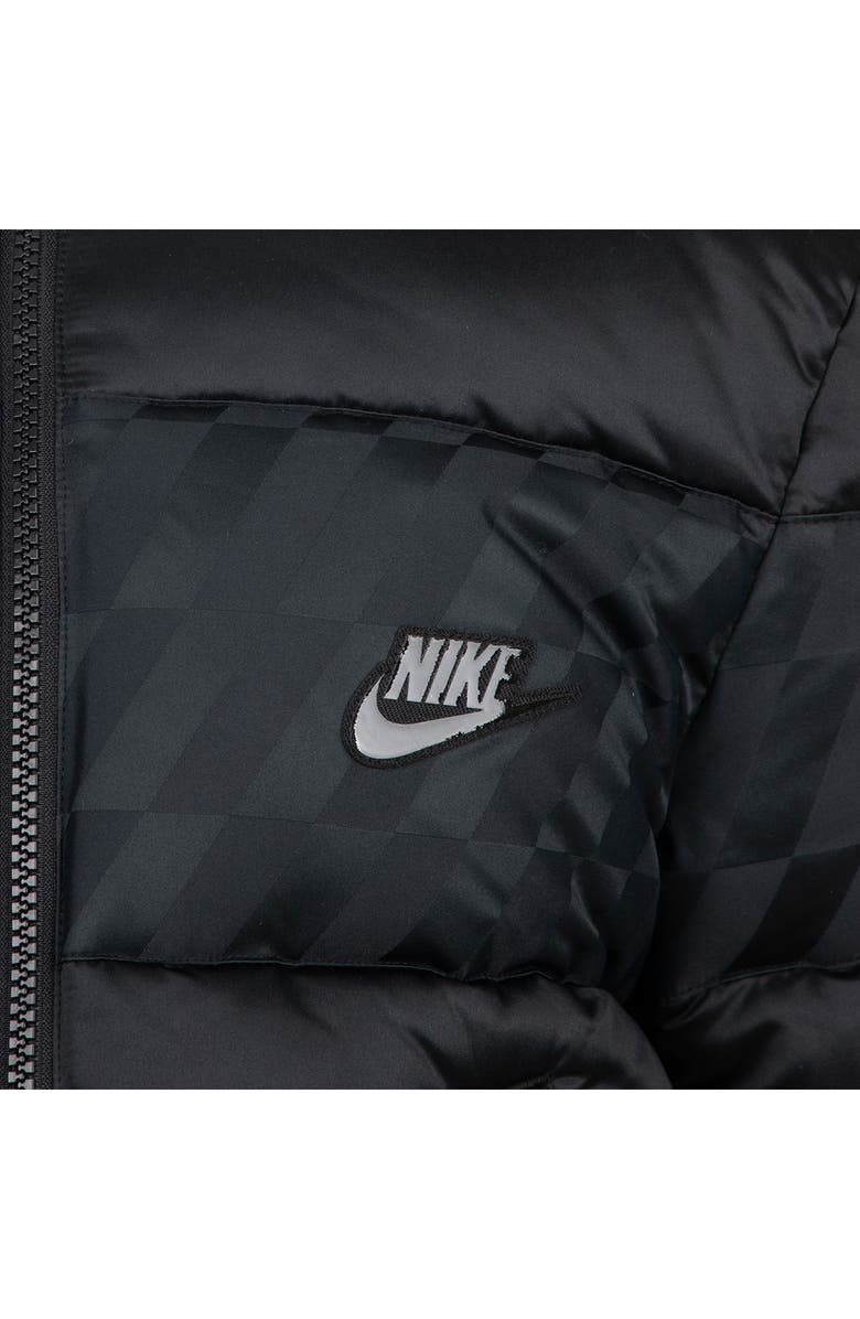 Nike Kids' Jacquard Hazard Stripe Puffer Jacket, Alternate, color, Black