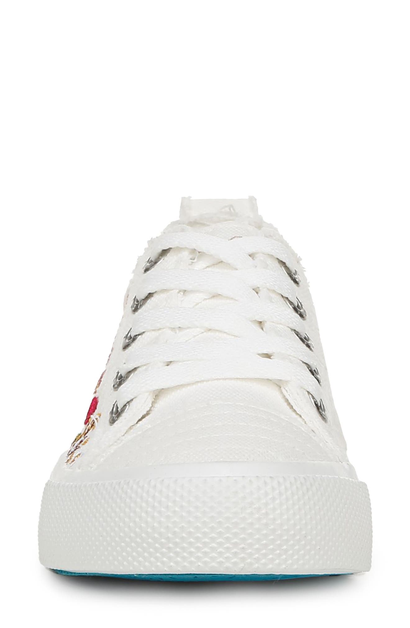 Blowfish Malibu Vivid Floral Embroidered Sneaker, Alternate, color, White Canvas
