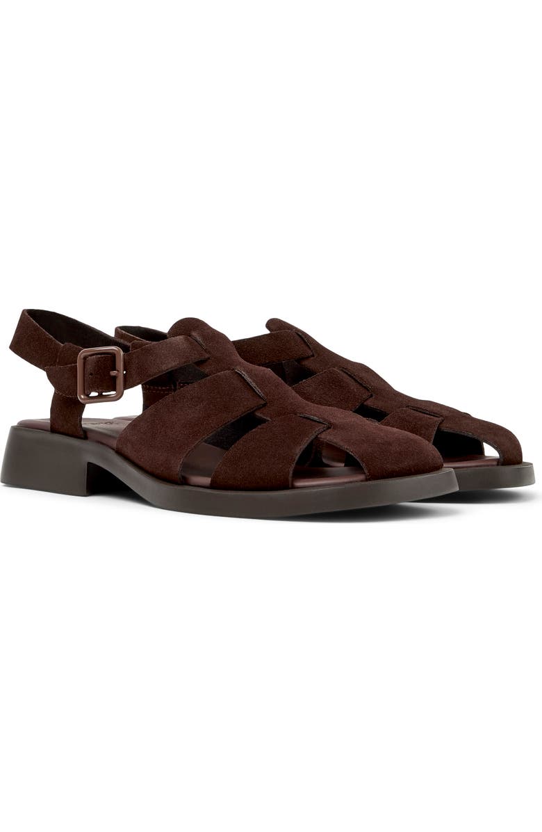 Camper Dana Fisherman Sandal, Main, color, Brown