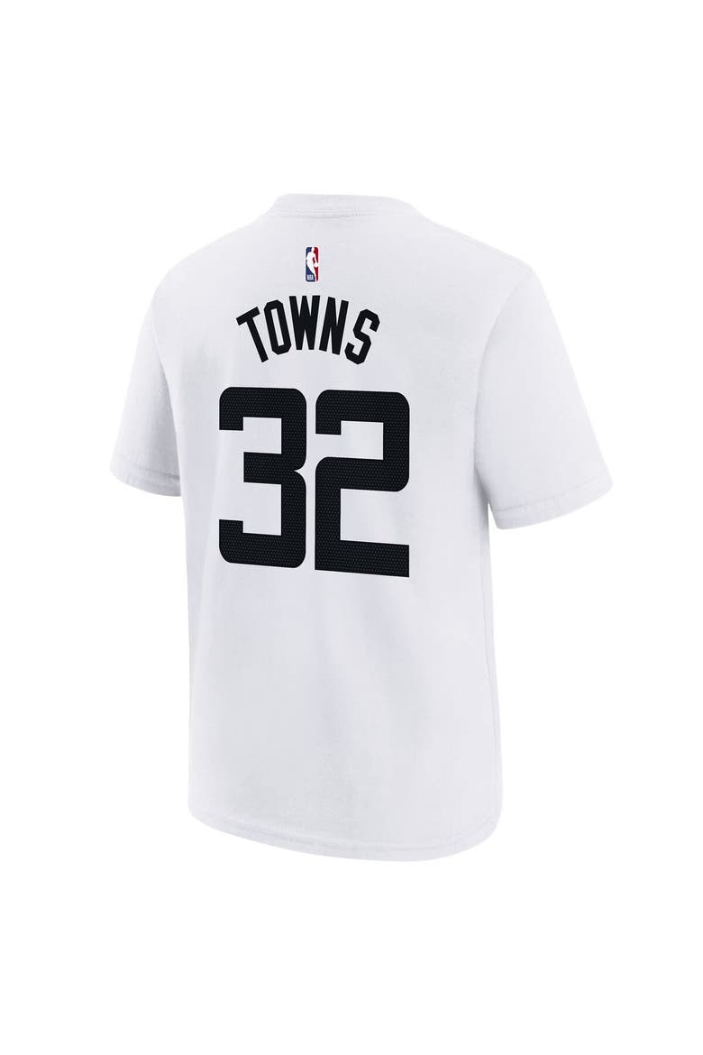 Youth Nike Karl-Anthony Towns White Minnesota Timberwolves 2022/23 City Edition Name & Number T-Shirt, Alternate, color, White