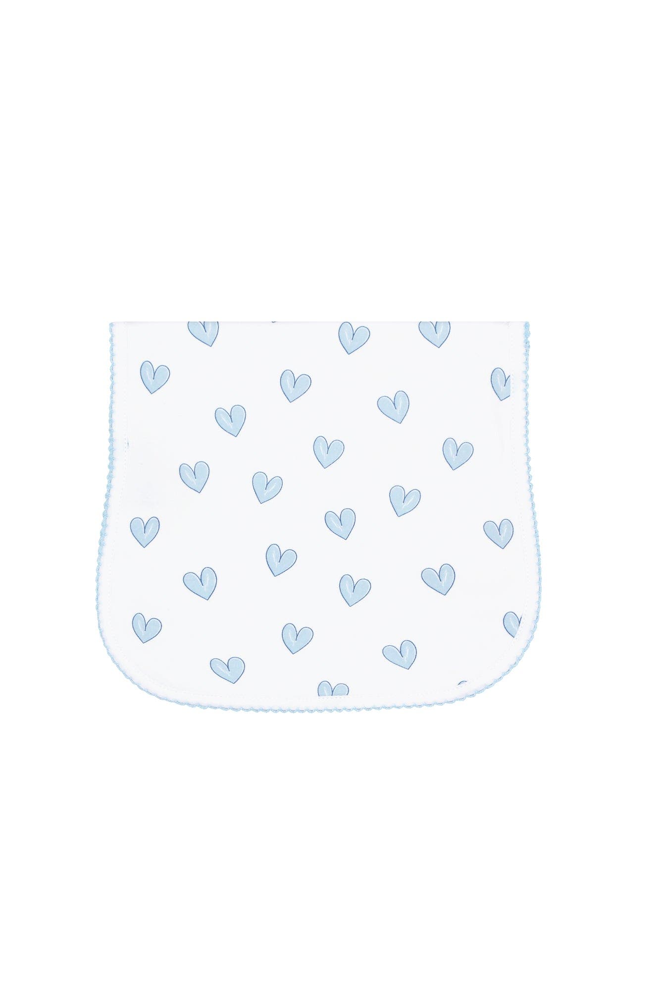 Nellapima Baby Girl Cotton Burp Cloth in Blue Heart 