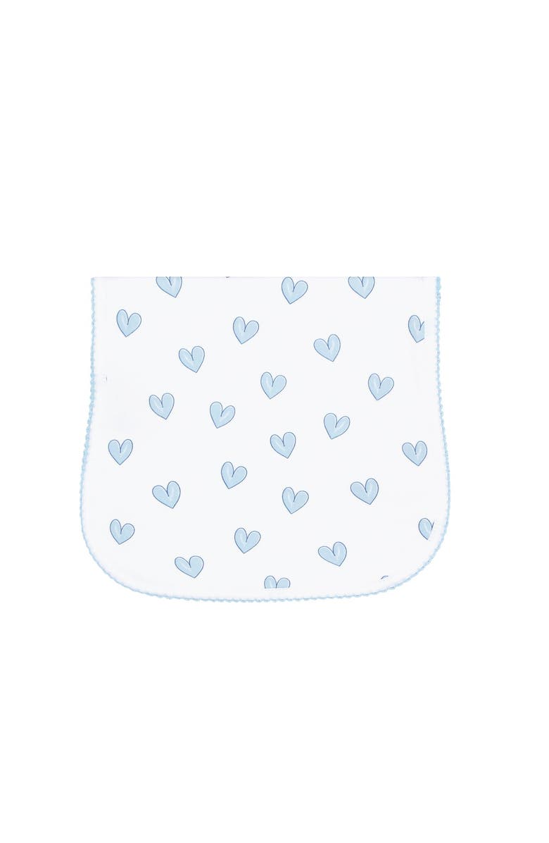 Nellapima Baby Girl Cotton Burp Cloth, Main, color, Blue Heart