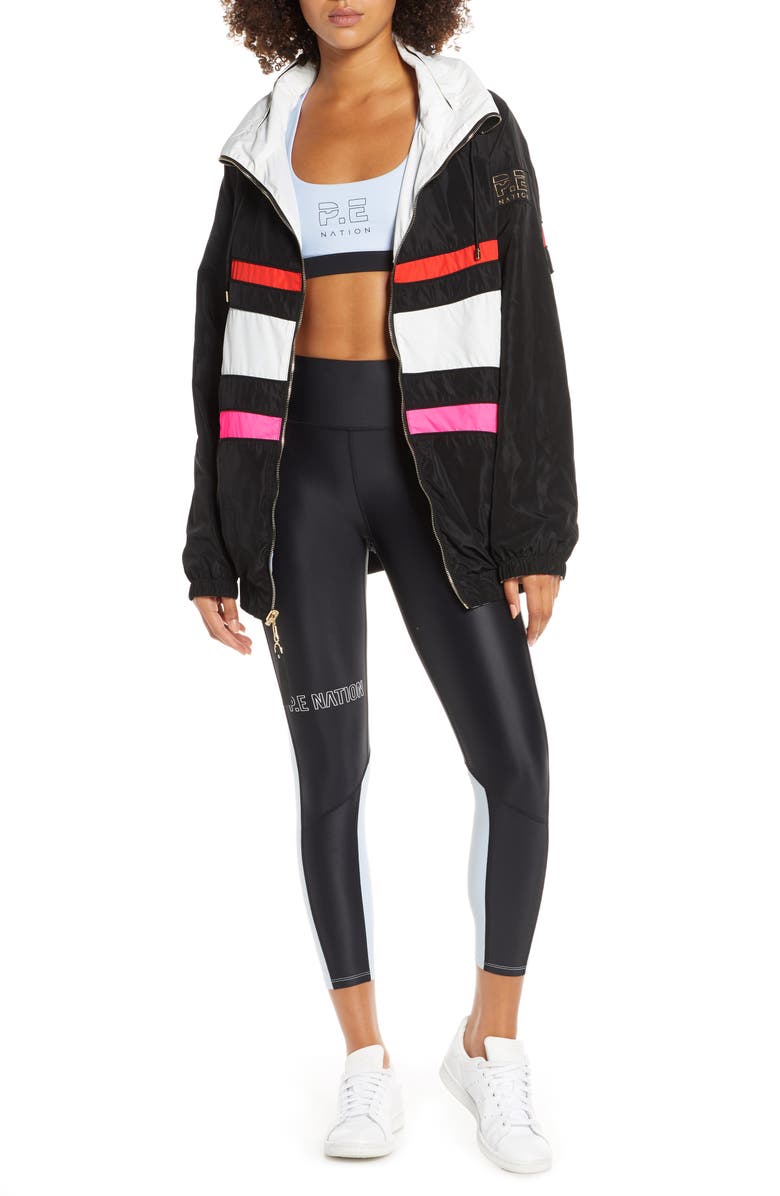 P.E Nation Easy Run Reversible Hooded Jacket, Alternate, color,