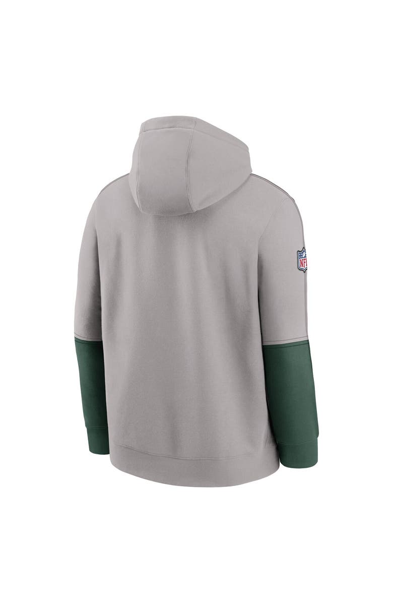 Nike Men's Nike Gray Green Bay Packers Alternate Logo Club Tri-Blend Pullover Hoodie, Alternate, color, Gray