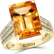 EFFY 14K Yellow Gold Citrine & Diamond Split-Shank Ring