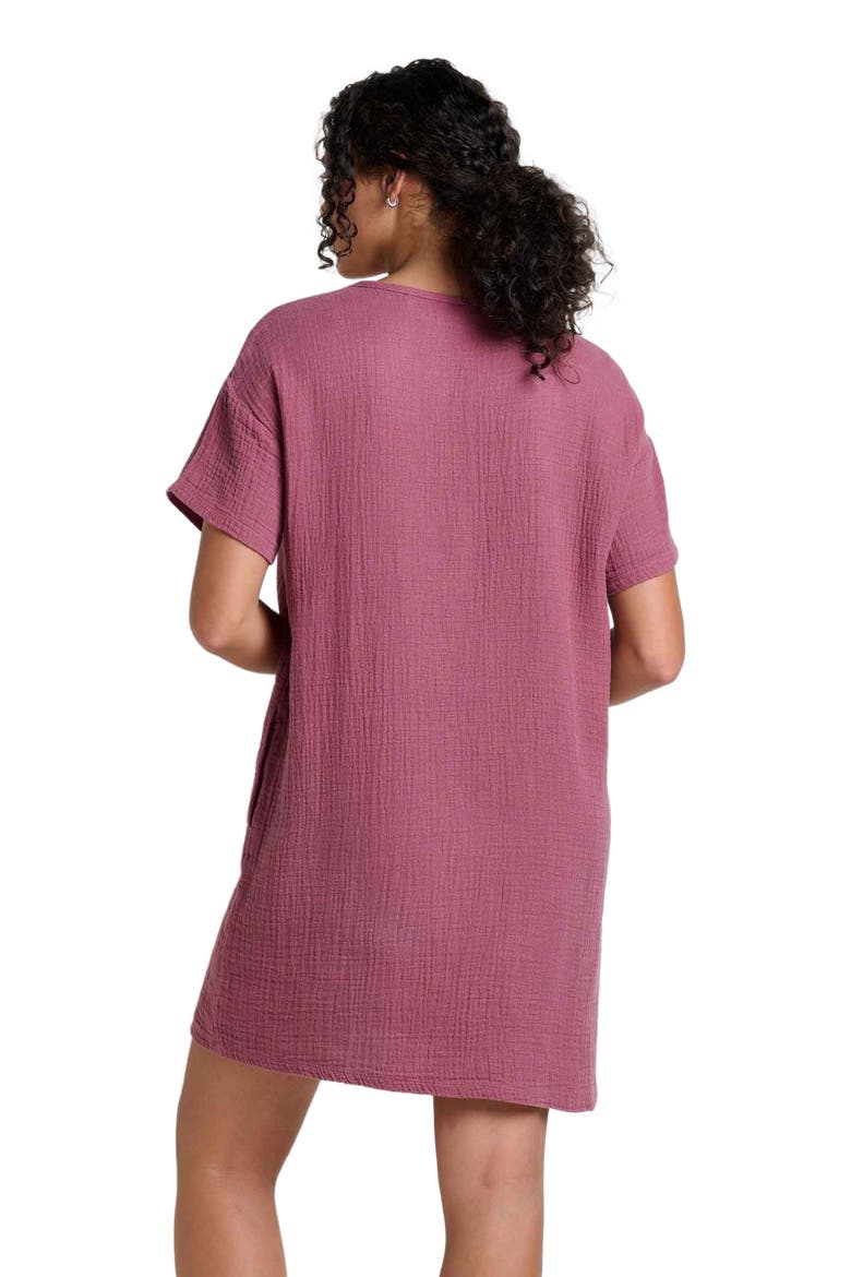 Tate Double Weave Short Sleeve Dress, Alternate, color, Wild Ginger