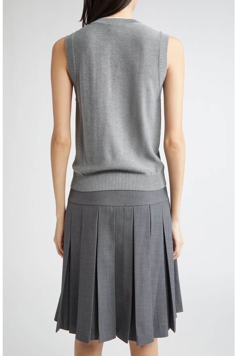 Floral Appliqué Silk & Cashmere Cardigan, Alternate, color, GREY