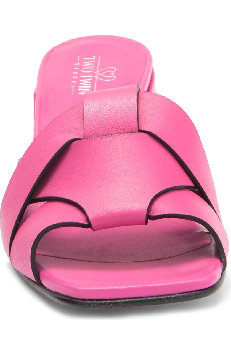 2 Twin Hearts Cross Band Block Heel Sandal, Alternate, color, Hot Pink