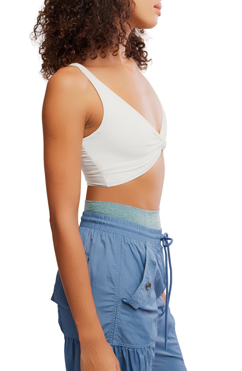 Free People FP Movement Never Better Twist Front Sports Bra, Alternate, color, White
