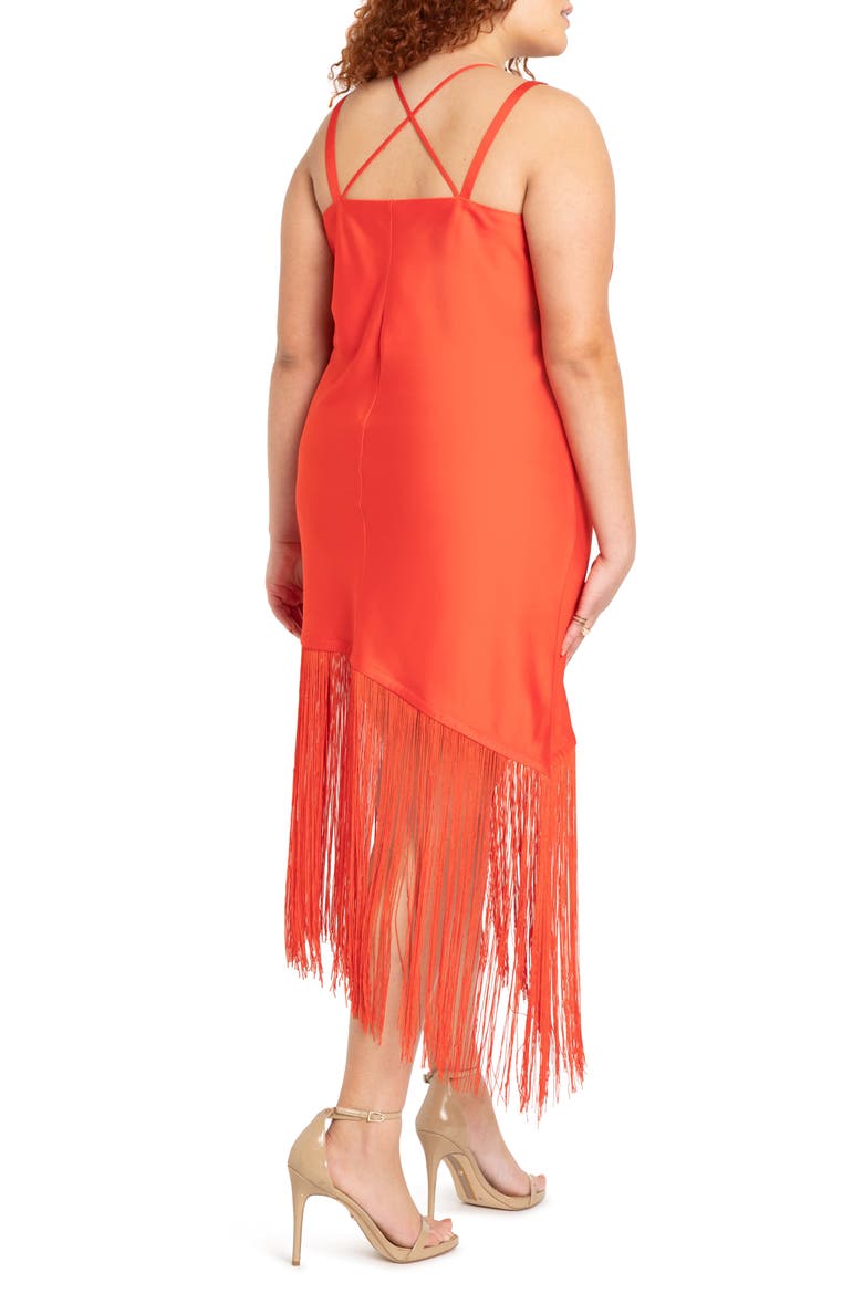 Asymmetric Fringe Slipdress, Alternate, color, HIGH RISK RED