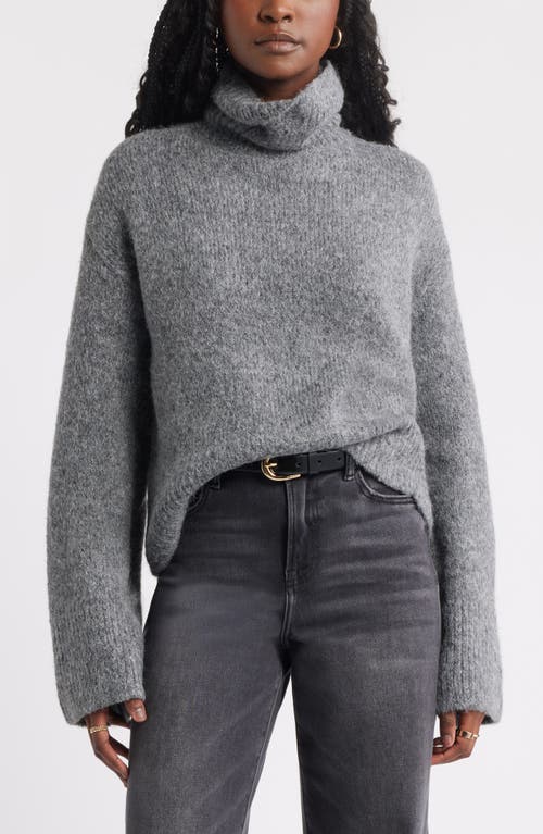 Treasure & Bond Fuzzy Turtleneck Sweater In Green
