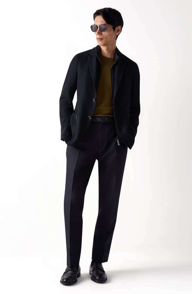 ZEGNA High Performance<sup>™</sup> Wool & Cotton Jersey Sport Coat with Removable Leather Bib, Alternate, color, 