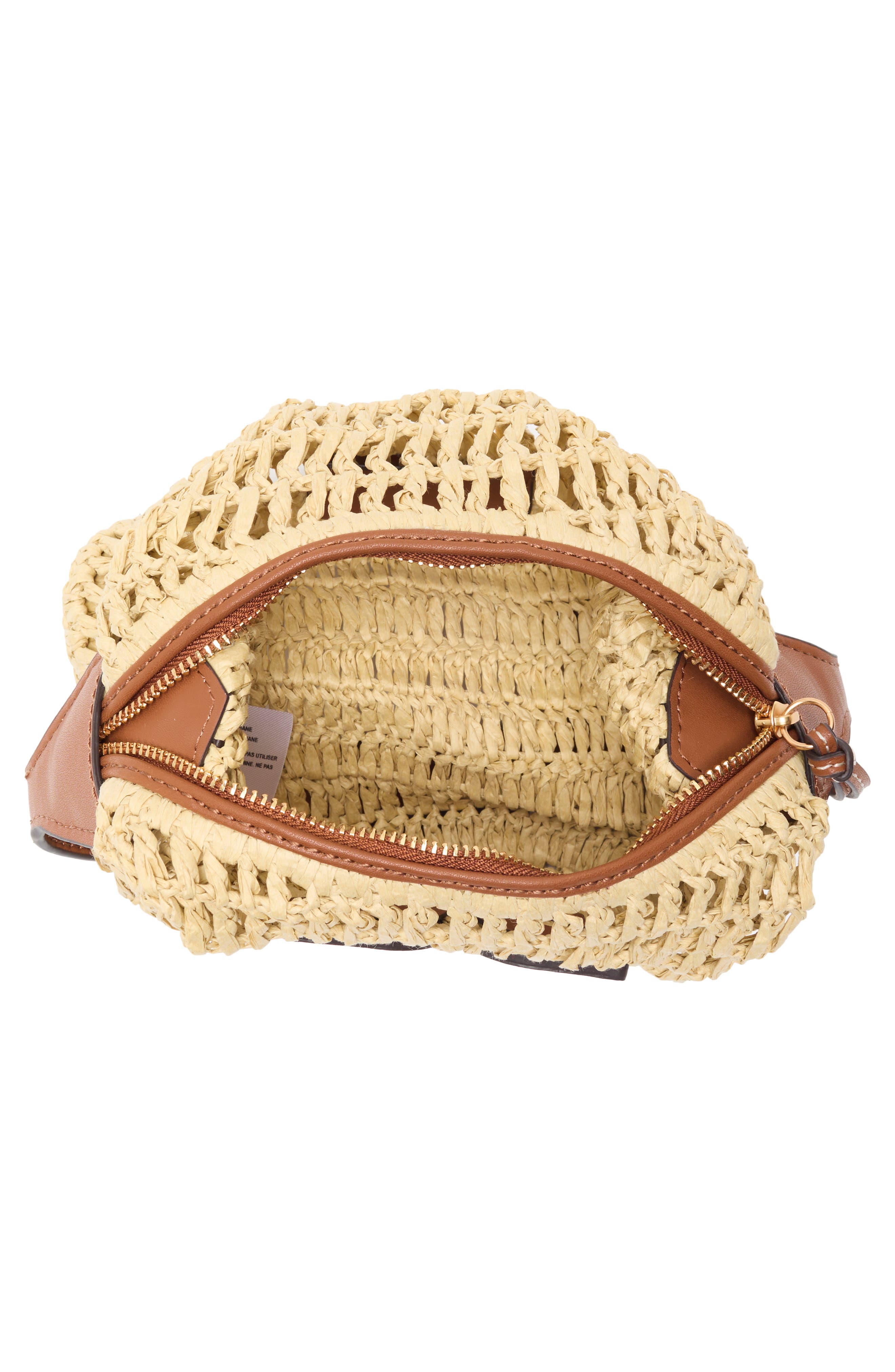 Sam Edelman Lizzie Raffia Crossbody Bag, Alternate, color, Cognac
