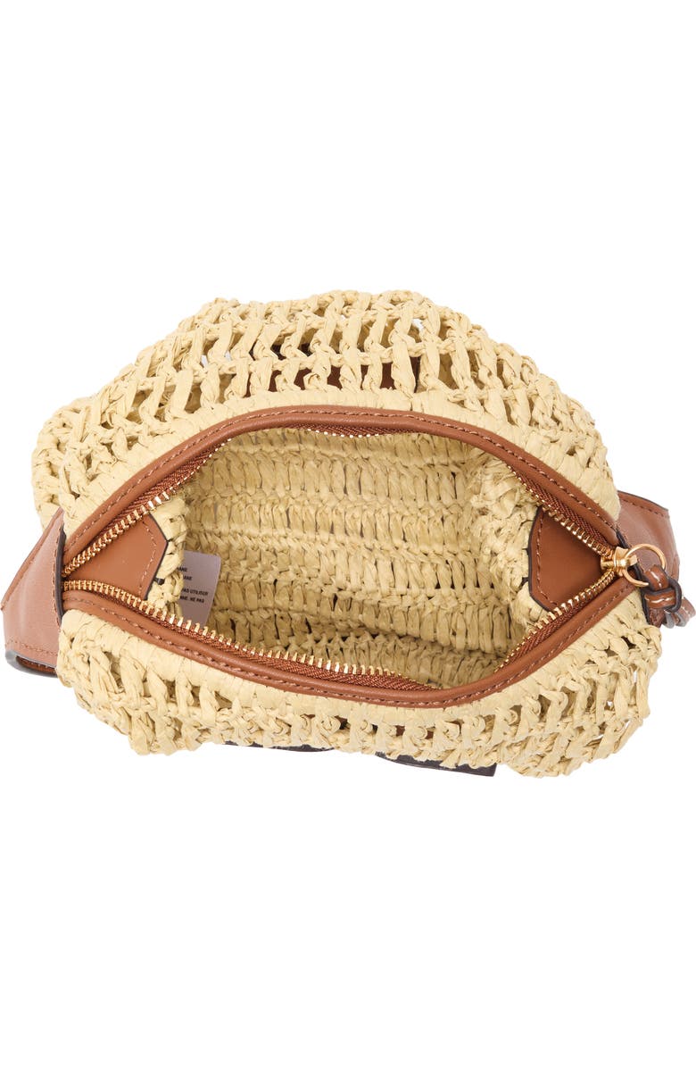 Sam Edelman Lizzie Raffia Crossbody Bag, Alternate, color, Cognac