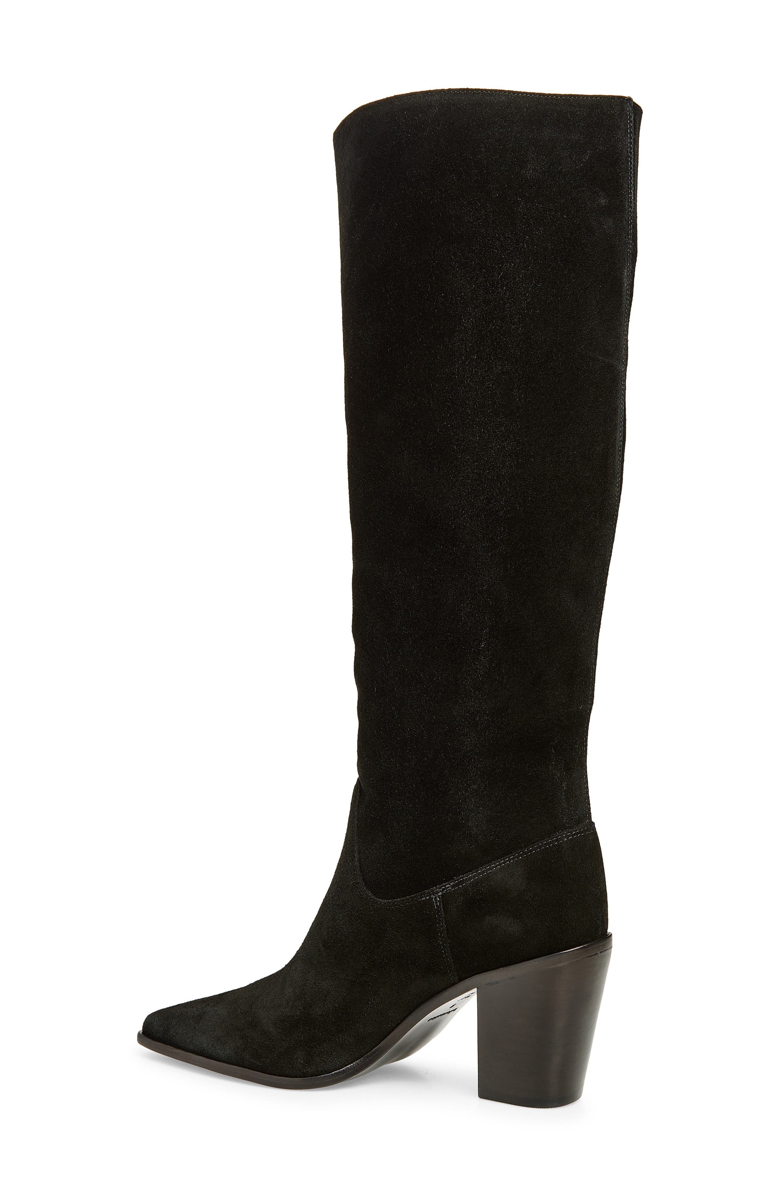 Dominique Leather Knee High Boot, Alternate, color, BLACK SUEDE