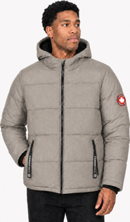CANADA WEATHER GEAR Men's Fleece Lined Hooded Bubble Puffer Jacket