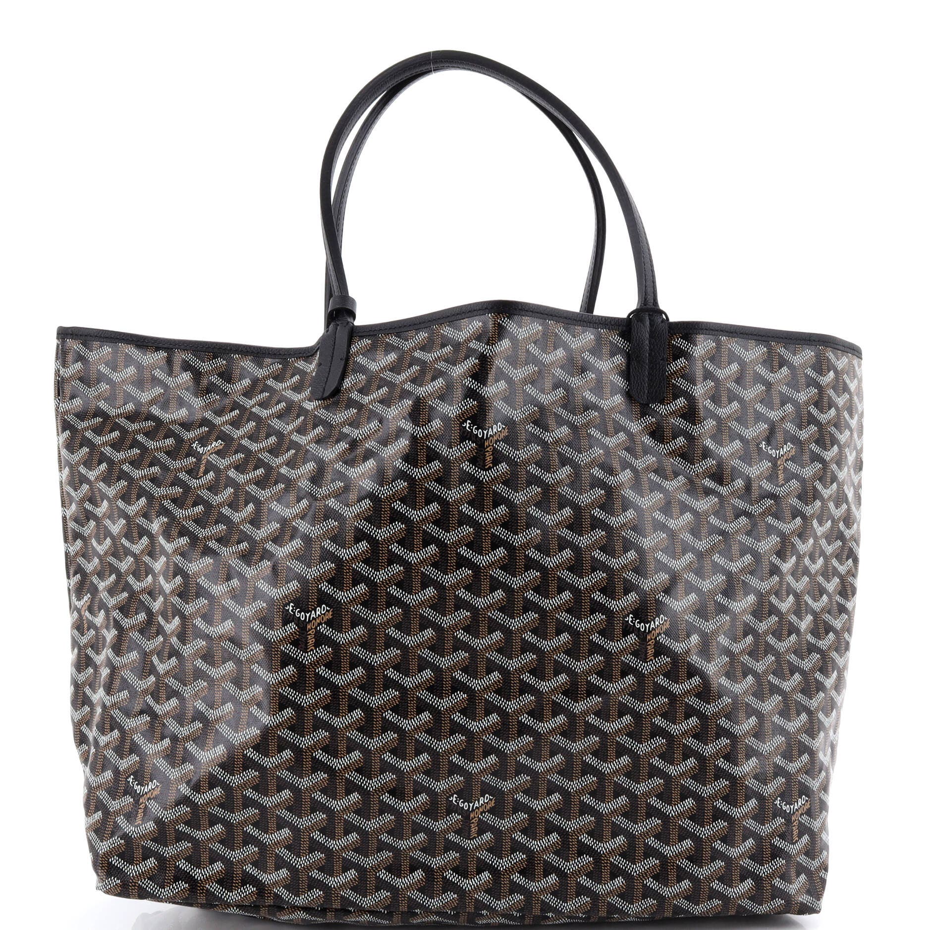 Pre-Owned Goyard Saint Louis Tote Coated Canvas GM, Alternate, color, Black